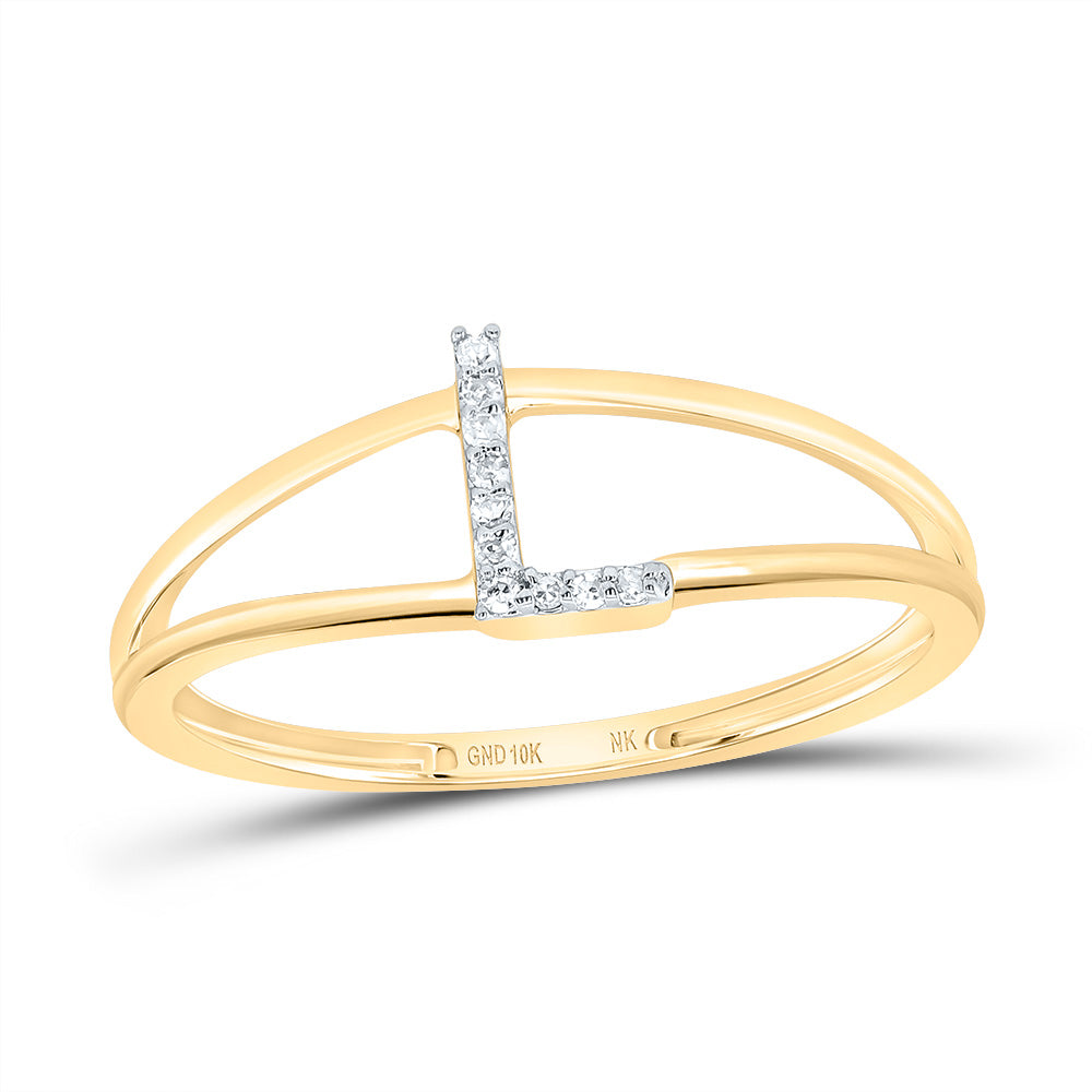 0.03Ctw-Dia Nk Gift Initial "L" Ladies Ring (1.07 grams)