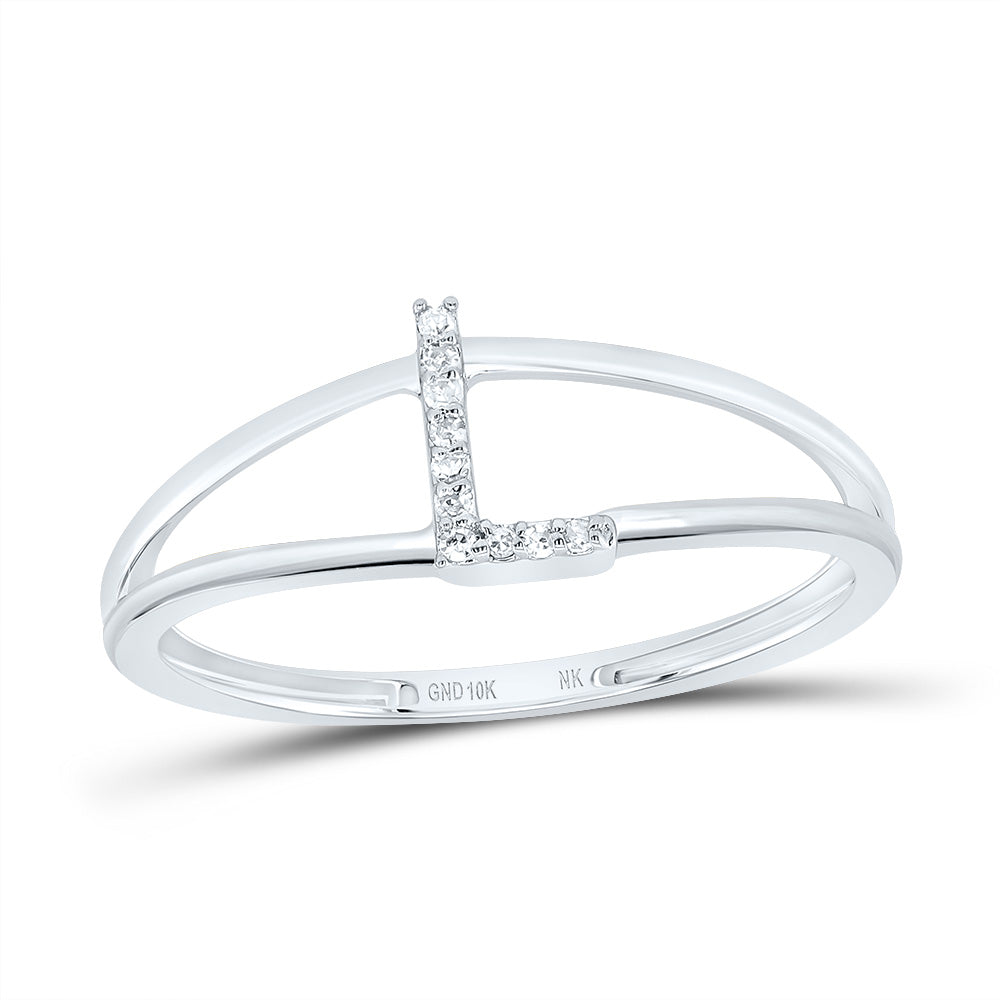0.03Ctw-Dia Nk Gift Initial "L" Ladies Ring (1.14 grams)