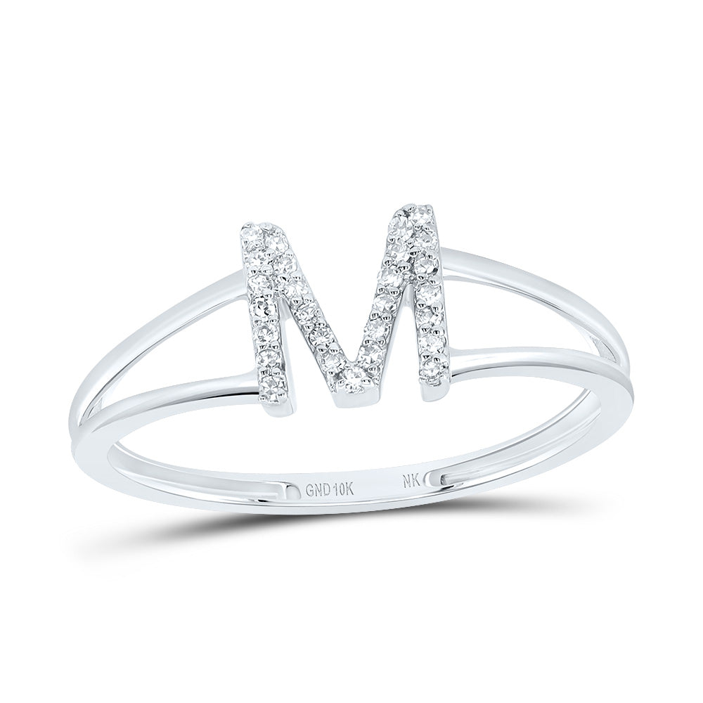1/12Ctw-Dia Nk Gift Initial "M" Ladies Ring (1.32 grams)