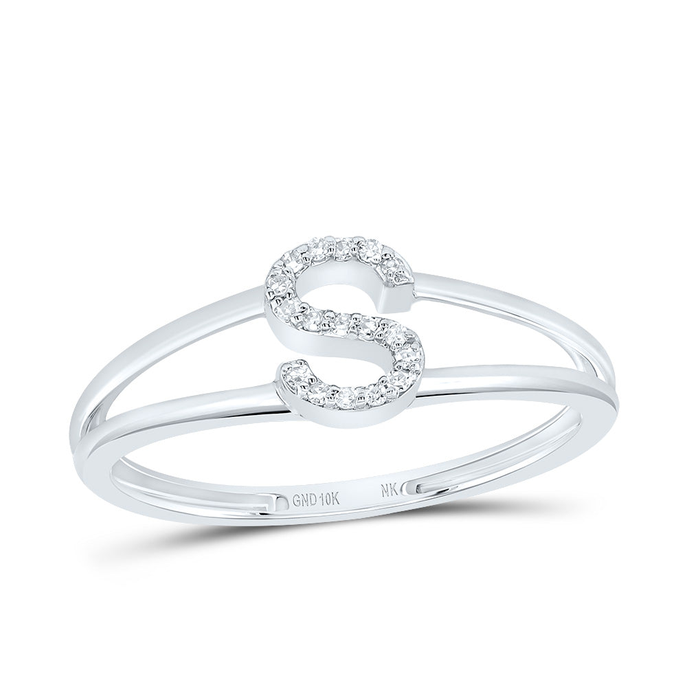 1/20Ctw-Dia Nk Gift Initial "S" Ladies Ring