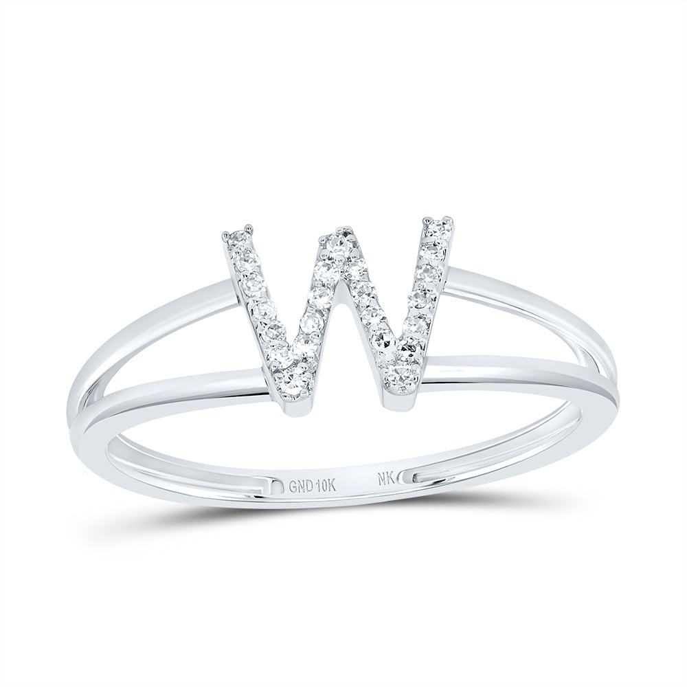 1/12Ctw-Dia Nk Gift Initial "W" Ladies Ring (1.61 grams)