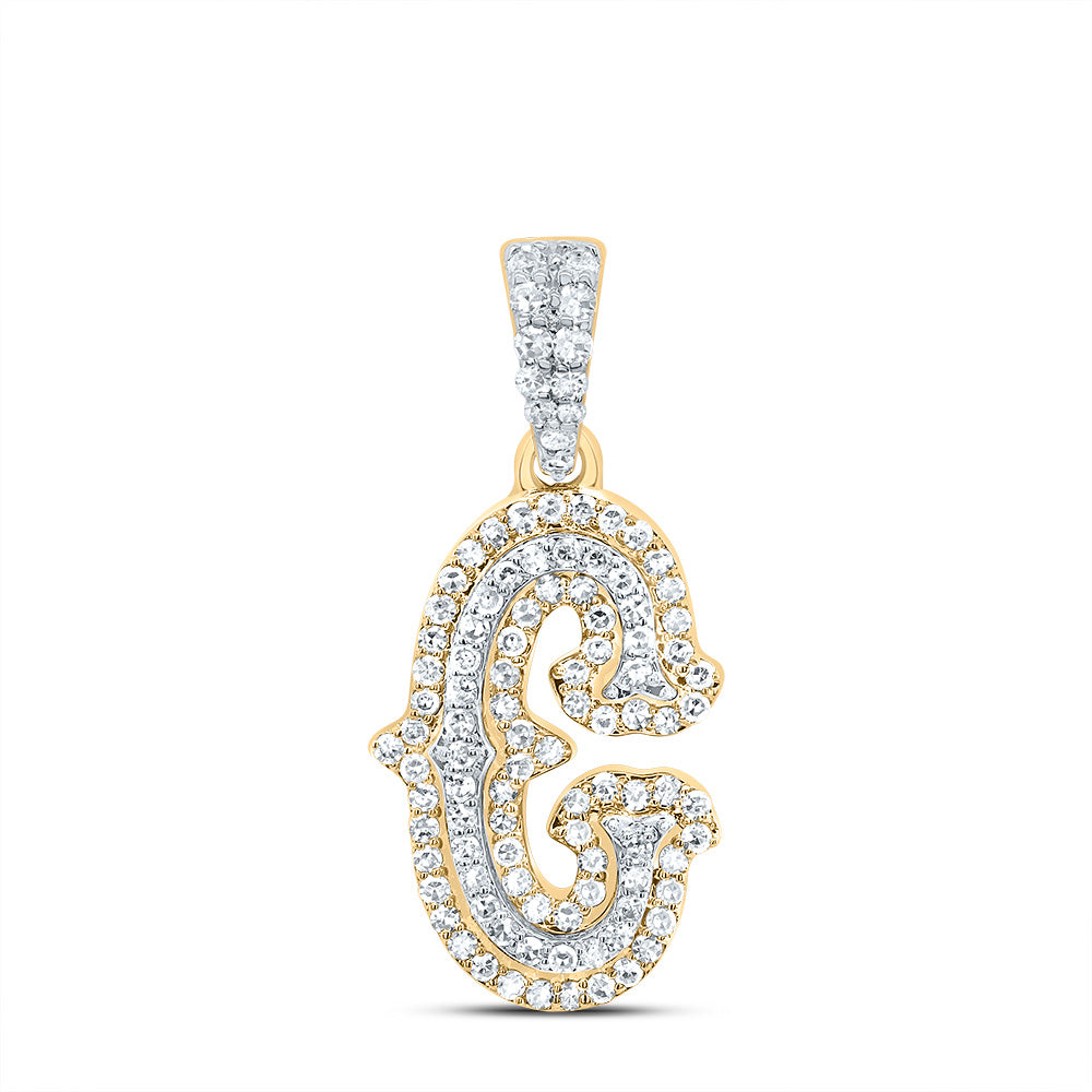 1/3Ctw-Nat Dia Nk Fashion Initial "C" Pendant (1.291 grams)