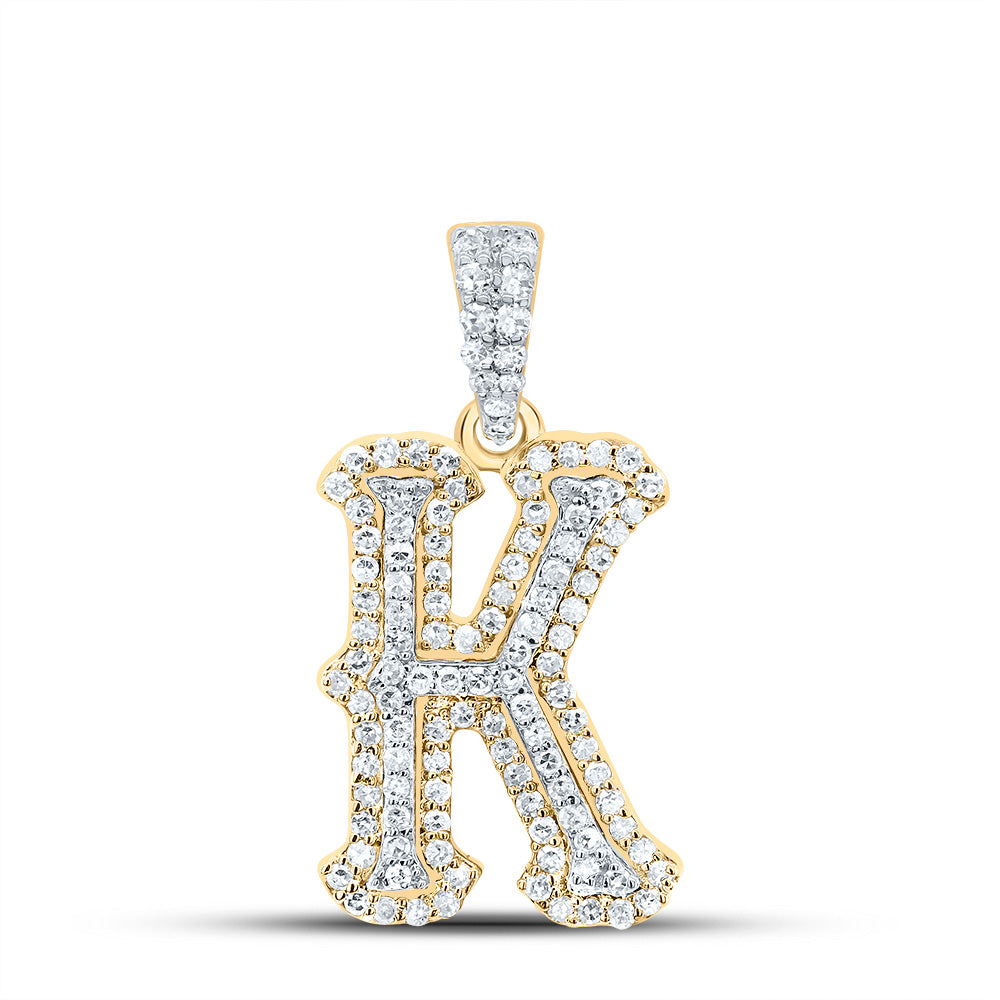 1/3Ctw-Nat Dia Nk Fashion Initial "K" Pendant (1.402 grams)
