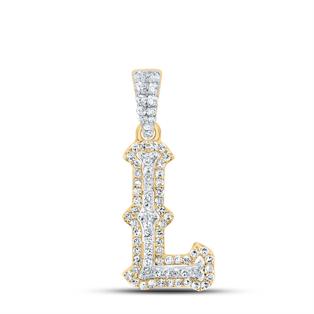 1/4Ctw-Nat Dia Nk Fashion Initial "L" Pendant (1.064 grams)