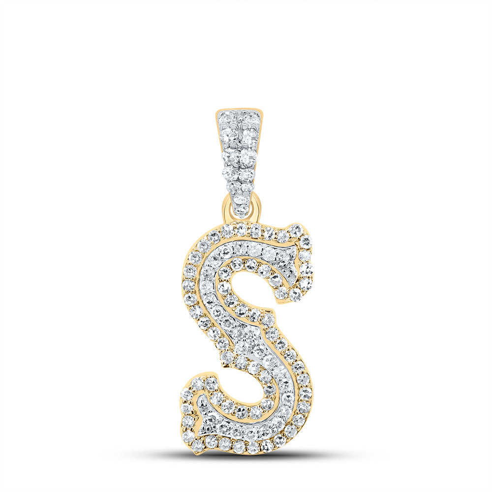 1/3Ctw-Nat Dia Nk Fashion Initial "S" Pendant (1.355 grams)