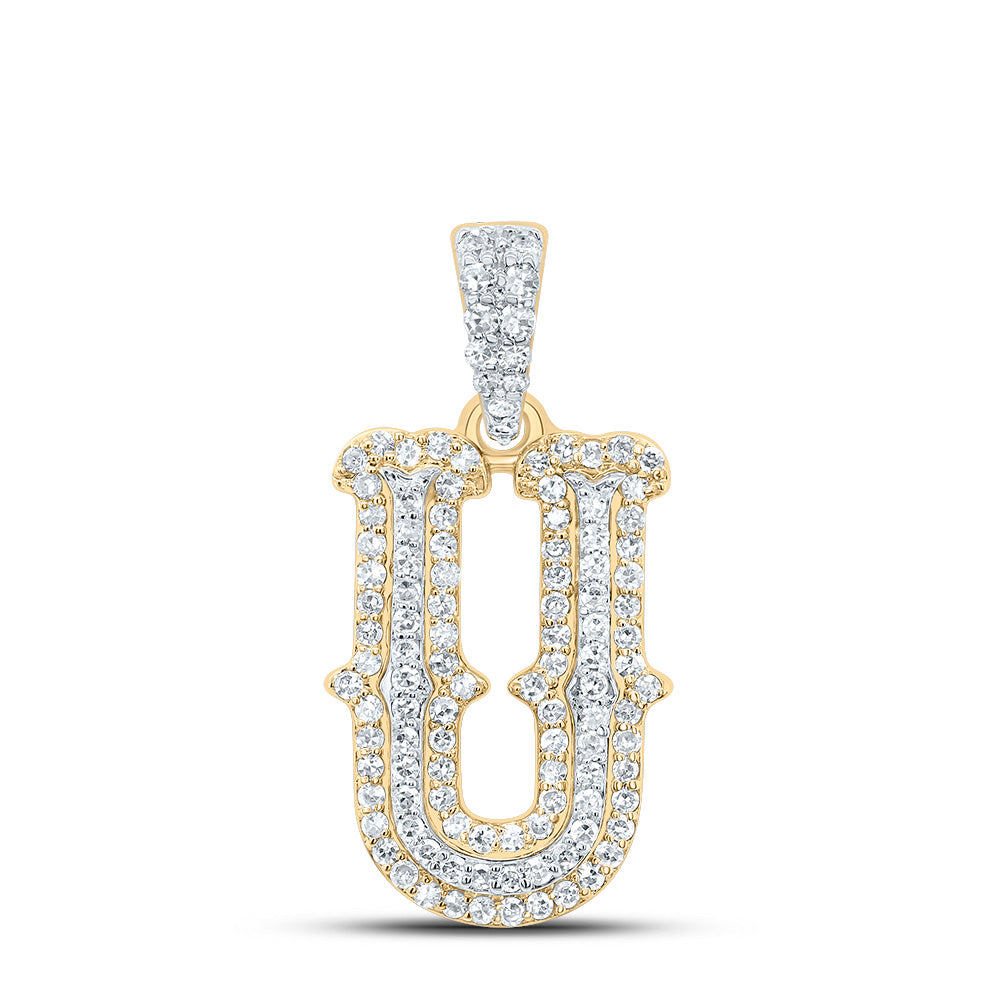 1/3Ctw-Nat Dia Nk Fashion Initial "U" Pendant (1.414 grams)