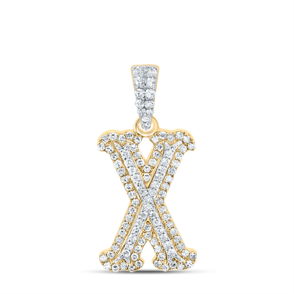 1/3Ctw- Nat Dia Nk Fashion Initial "X" Pendant (1.501 grams)