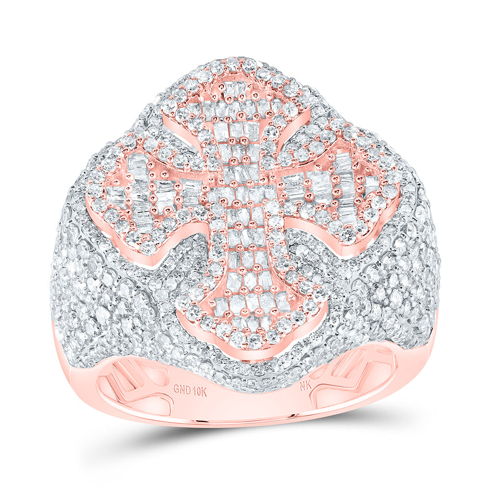 3 Ctw-Dia Nk Cross Mens Ring (9.3 grams)