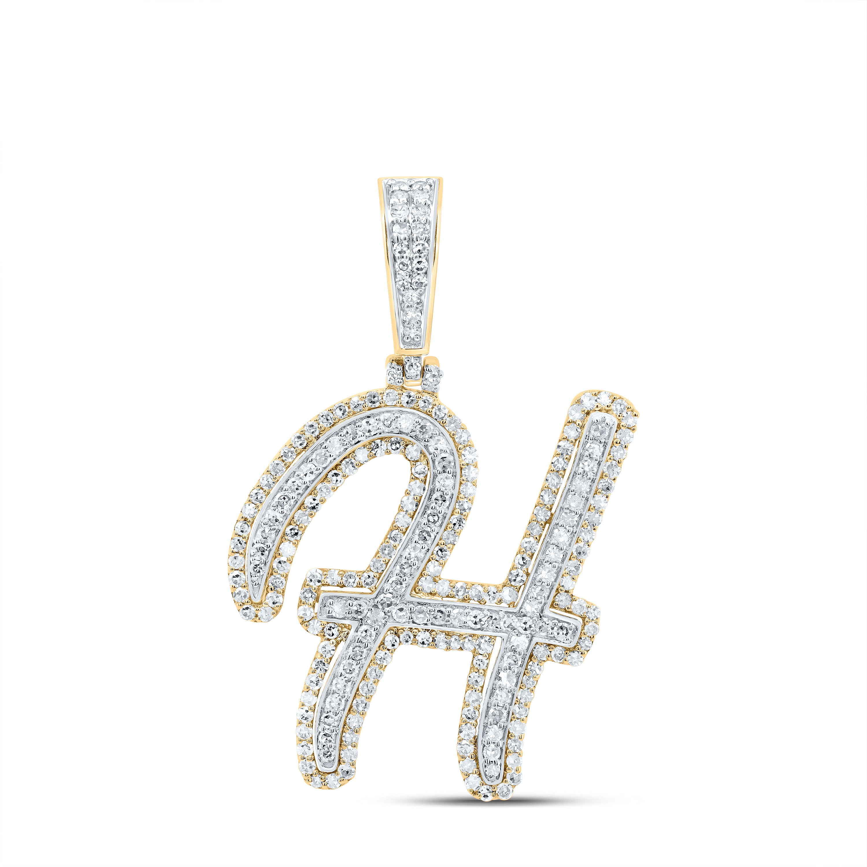 1Ctw-Dia Nk Fashion Initial "H" Pendant (3.406 grams)