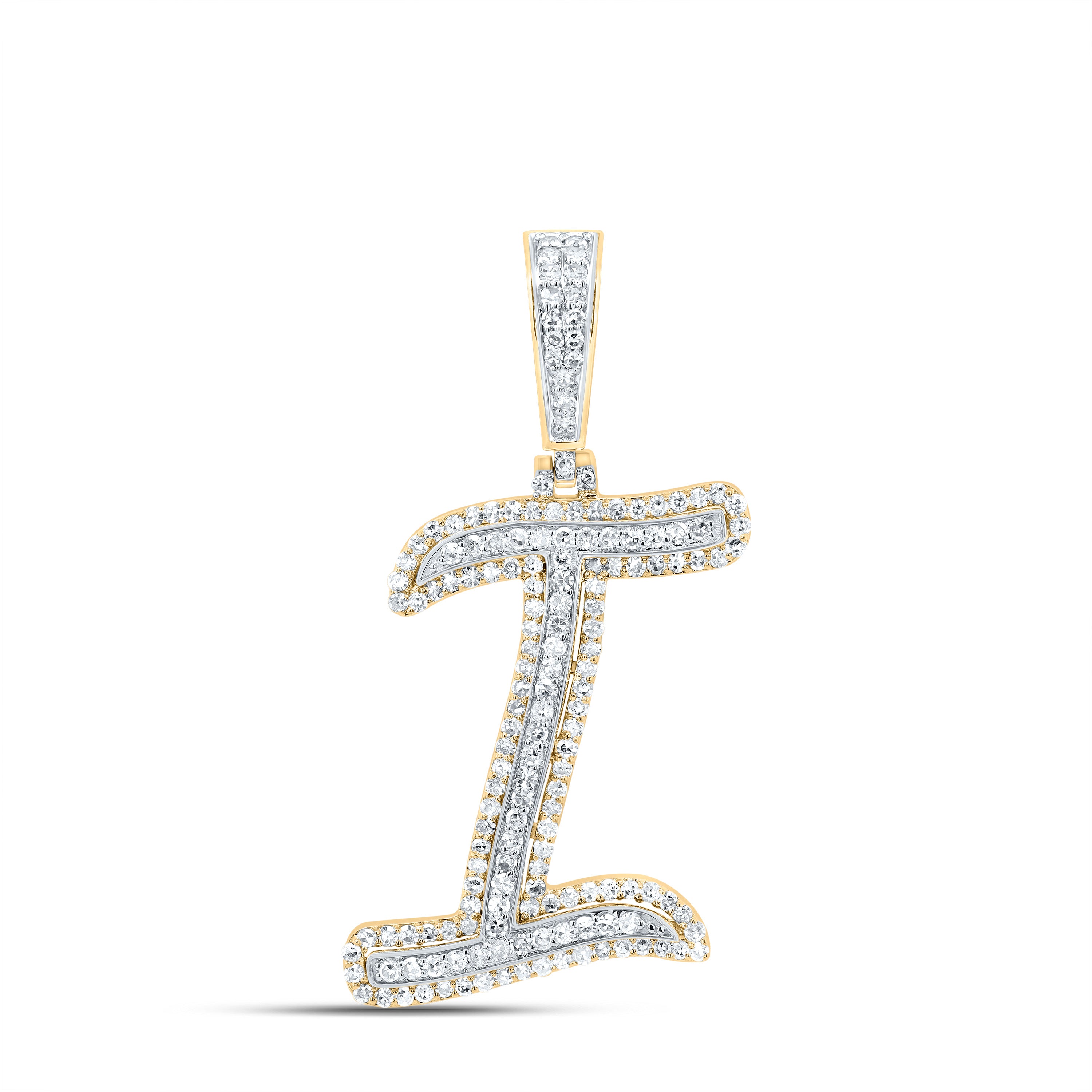 3/4Ctw-Dia Nk Fashion Initial "I" Pendant (2.441 grams)