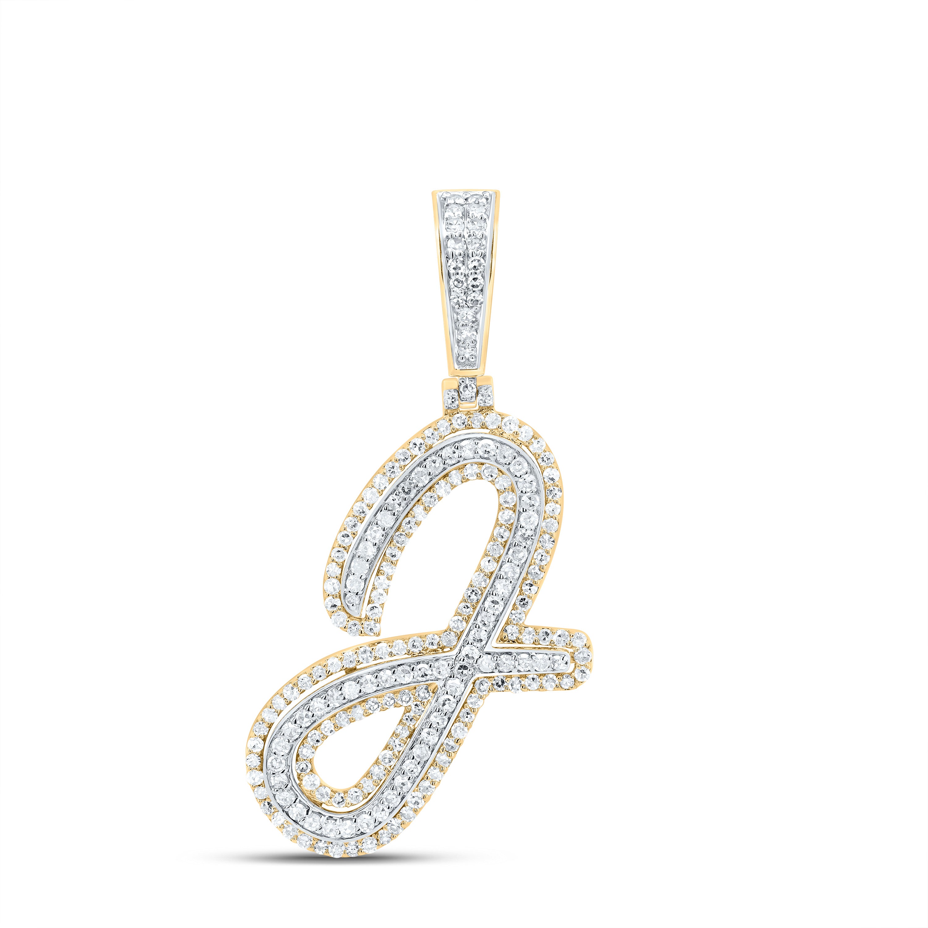 7/8Ctw-Dia Nk Fashion Initial "J" Pendant (3.086 grams)