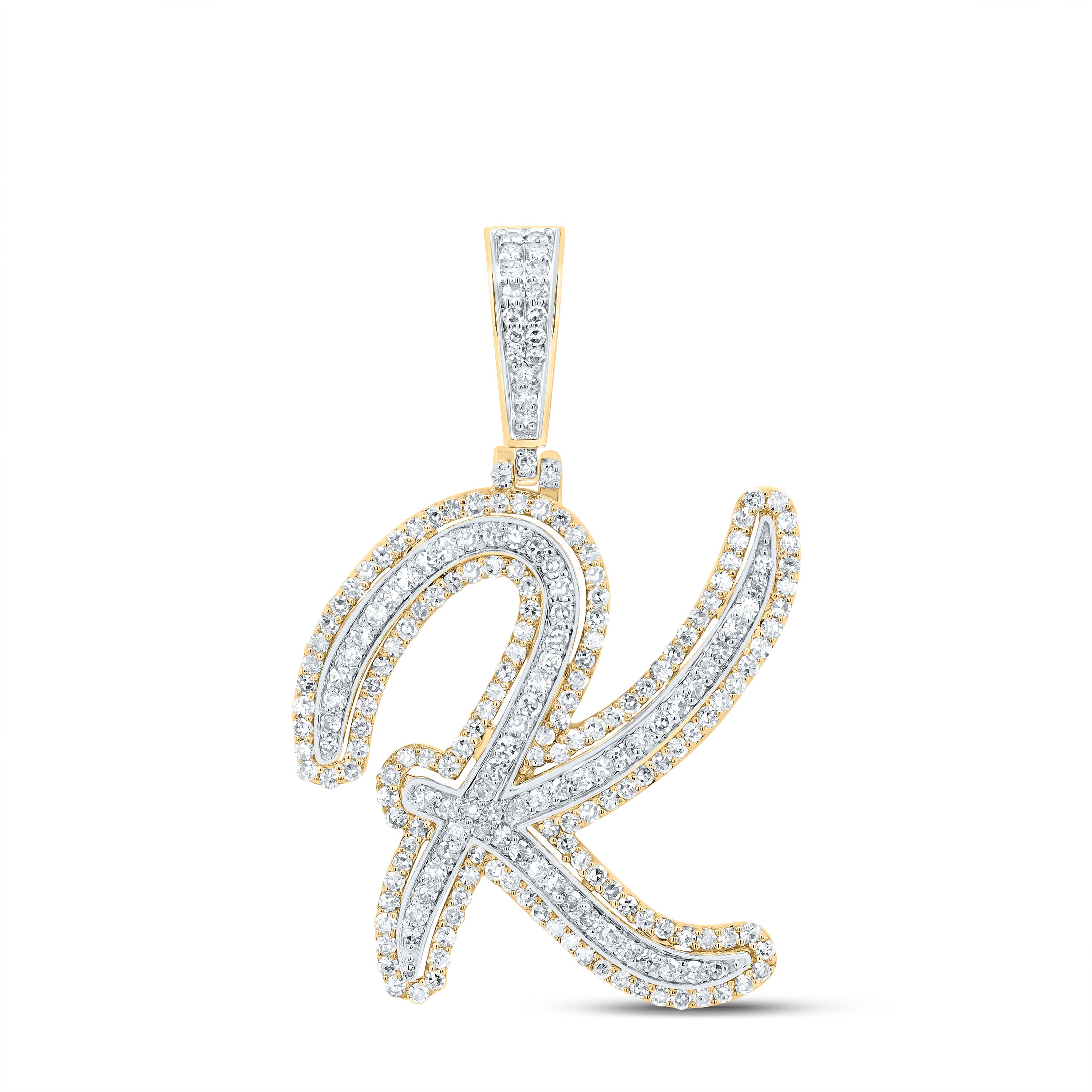 1Ctw-Dia Nk Fashion Initial "K" Pendant (3.553 grams)