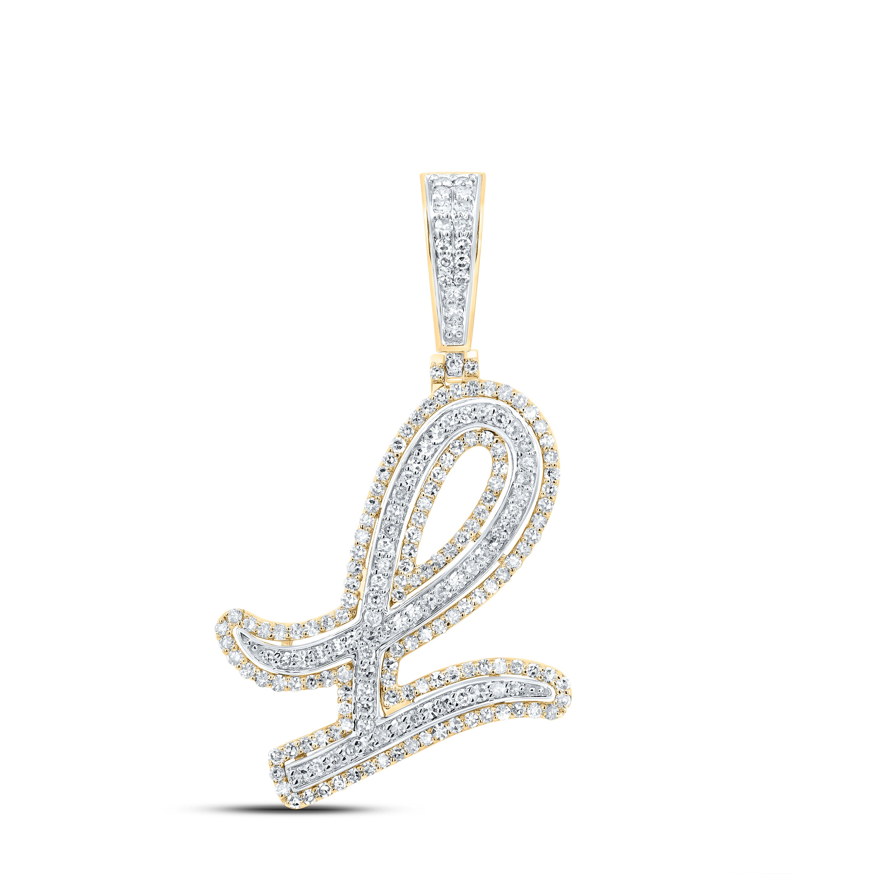 7/8Ctw-Dia Nk Fashion Initial "L" Pendant (3.155 grams)