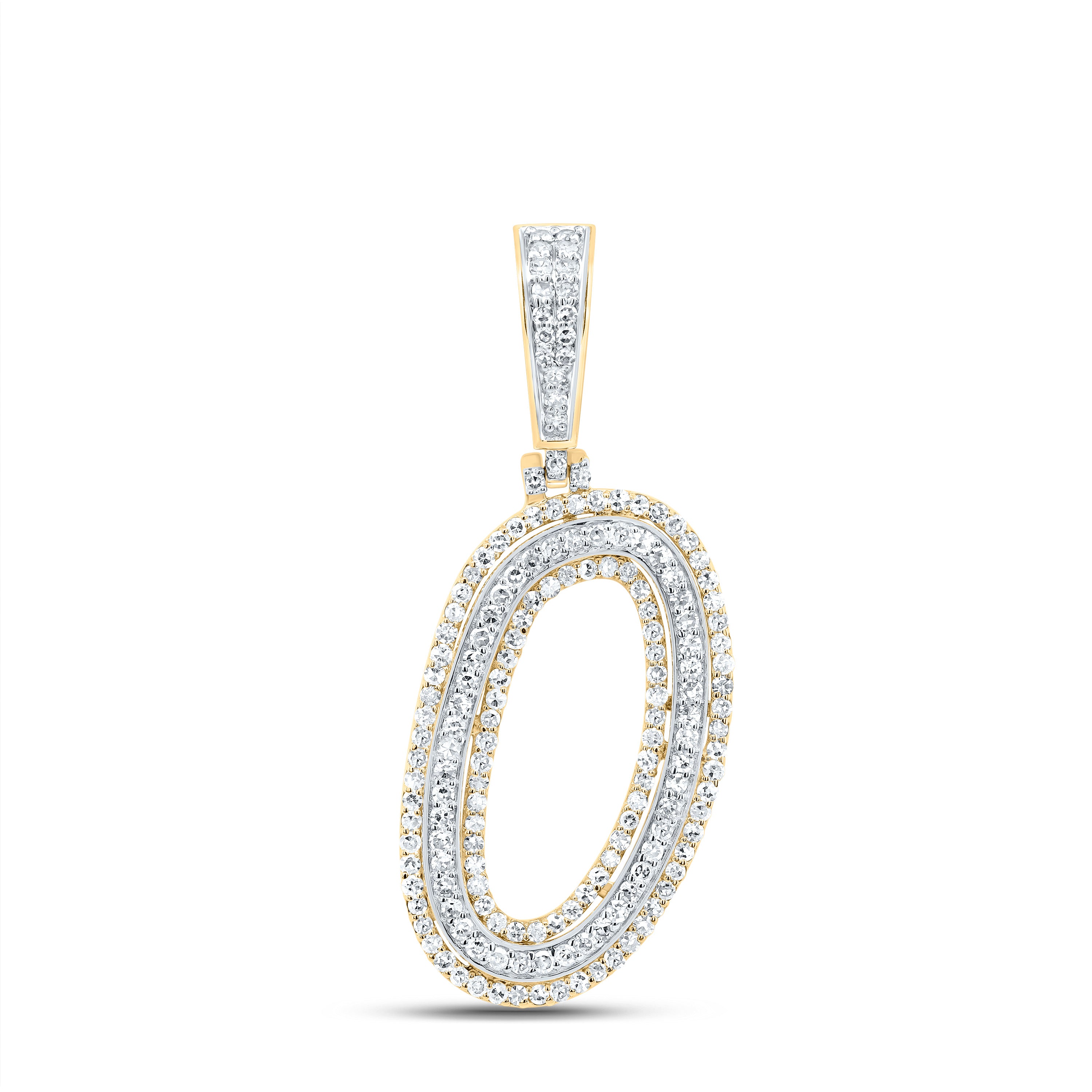 3/4Ctw-Dia Nk Fashion Initial "O" Pendant (2.541 grams)