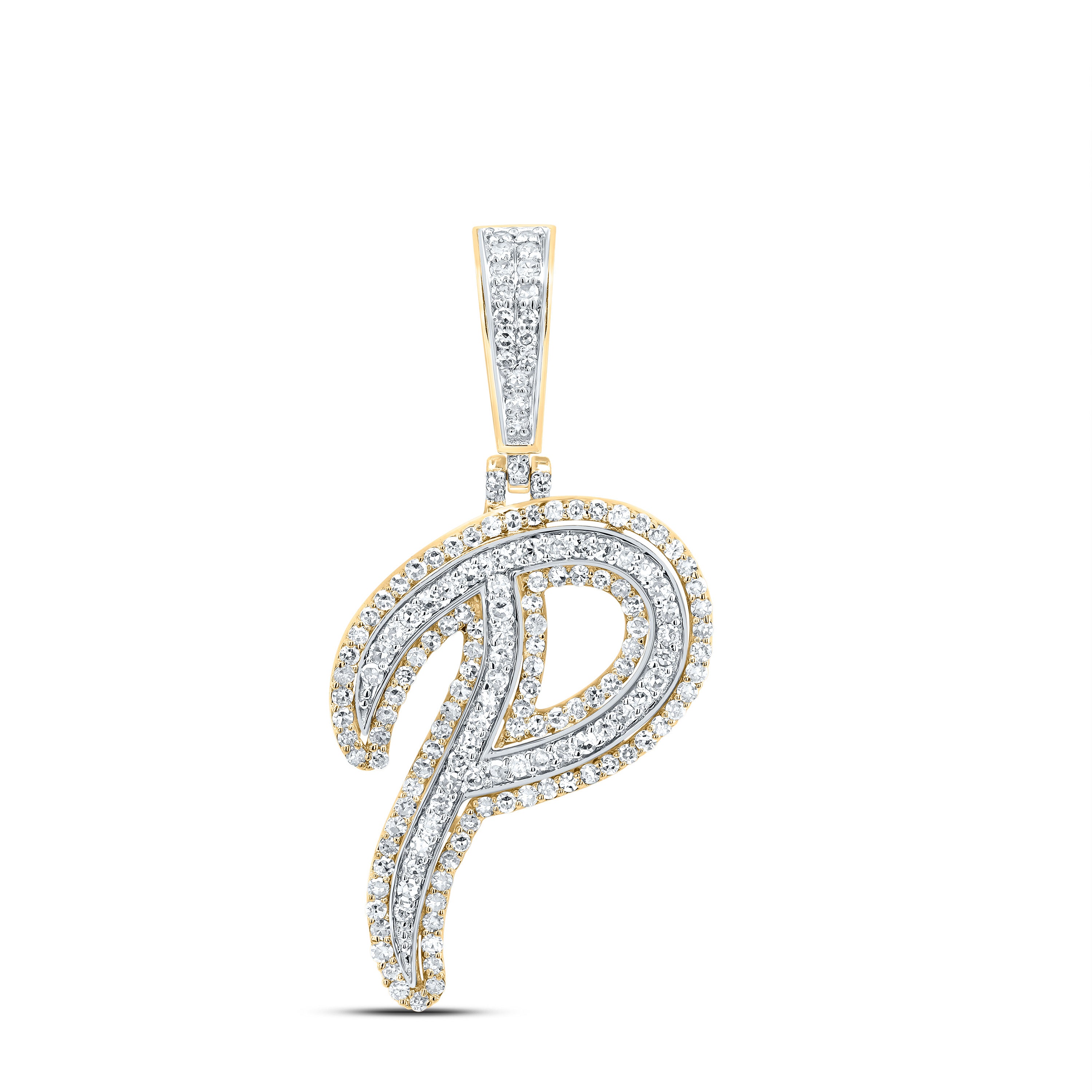 3/4Ctw-Dia Nk Fashion Initial "P" Pendant (2.561 grams)
