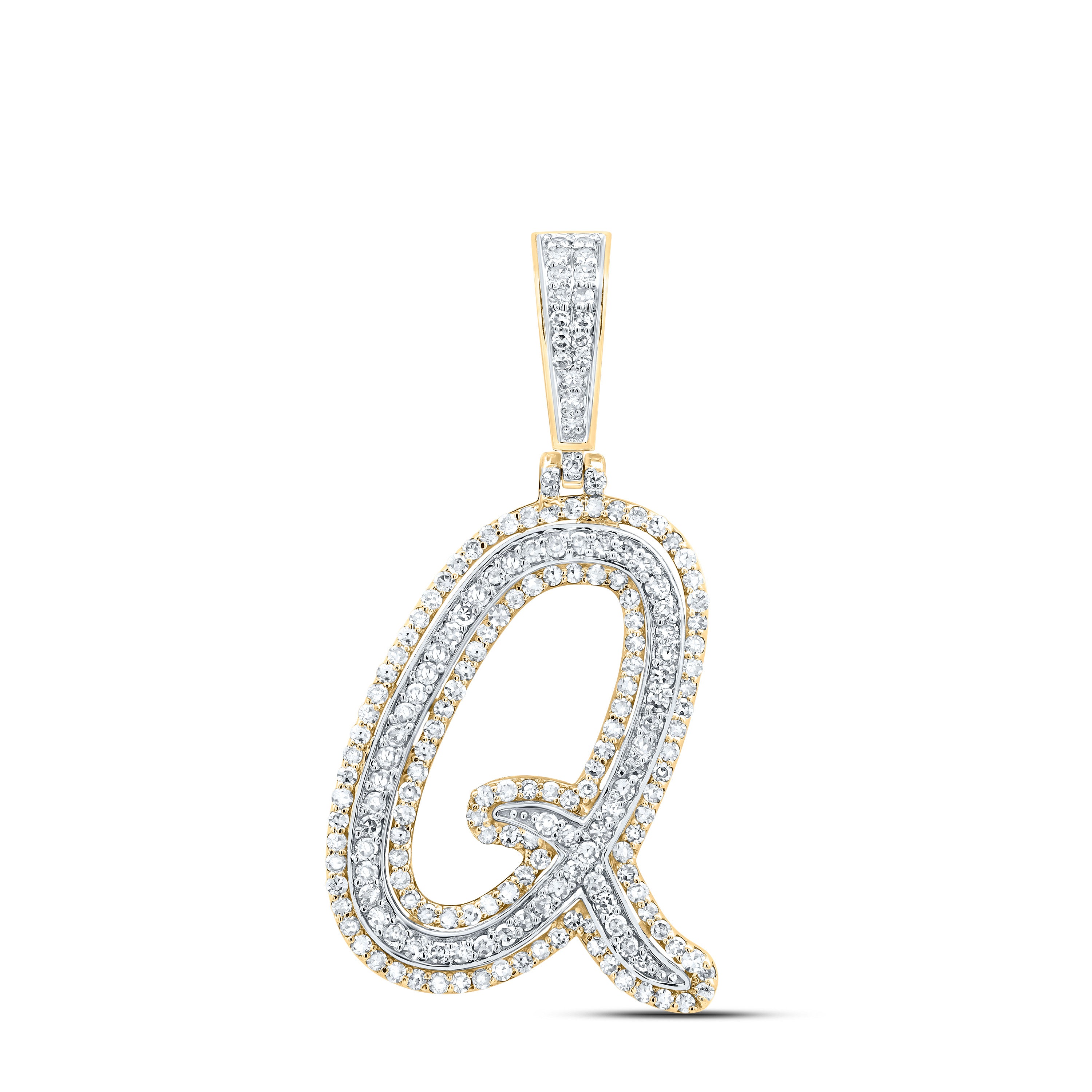 3/4Ctw-Dia Nk Fashion Initial "Q" Pendant (2.971 grams)
