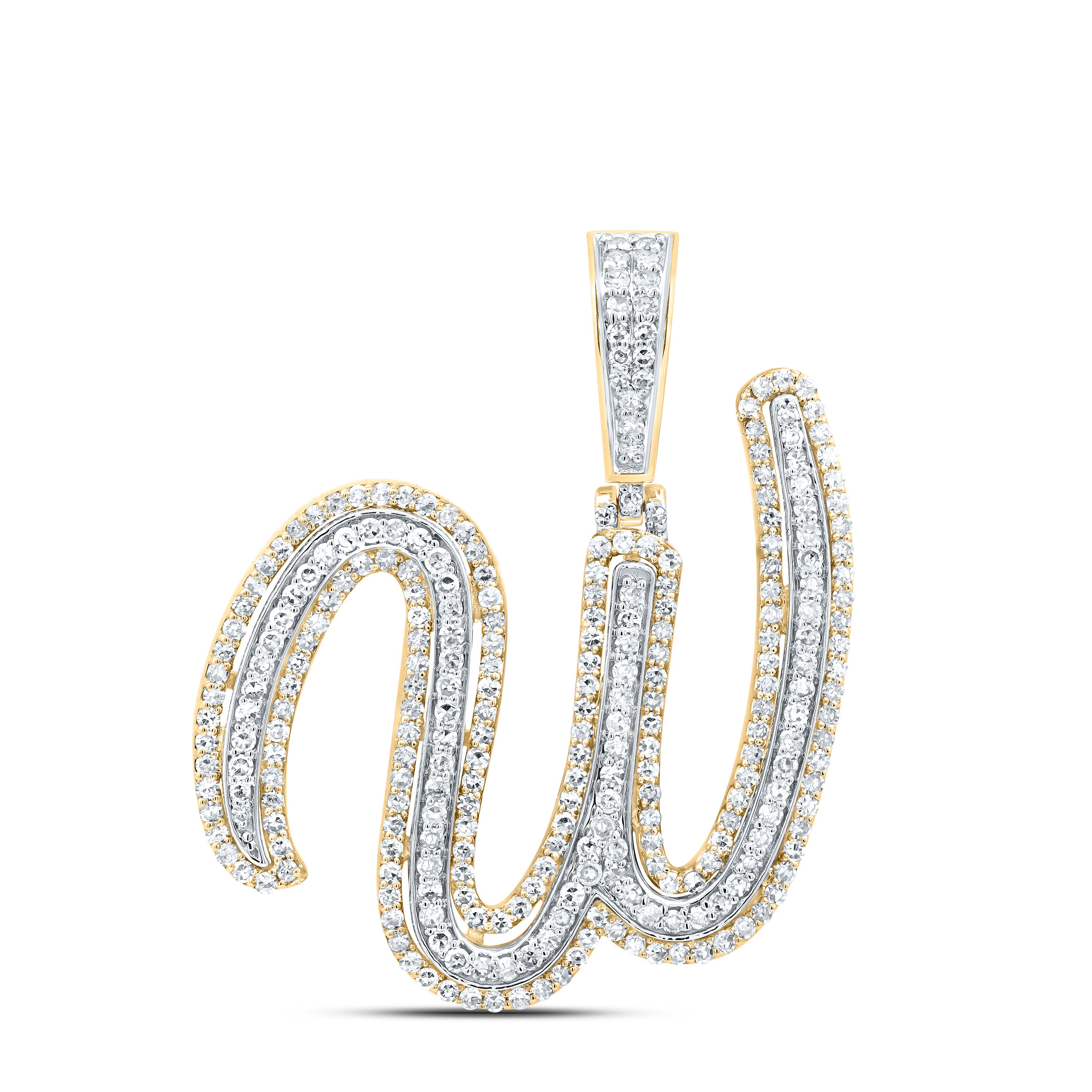 1 1/5Ctw-Dia Nk Fashion Initial "W" Pendant (4.313 grams)
