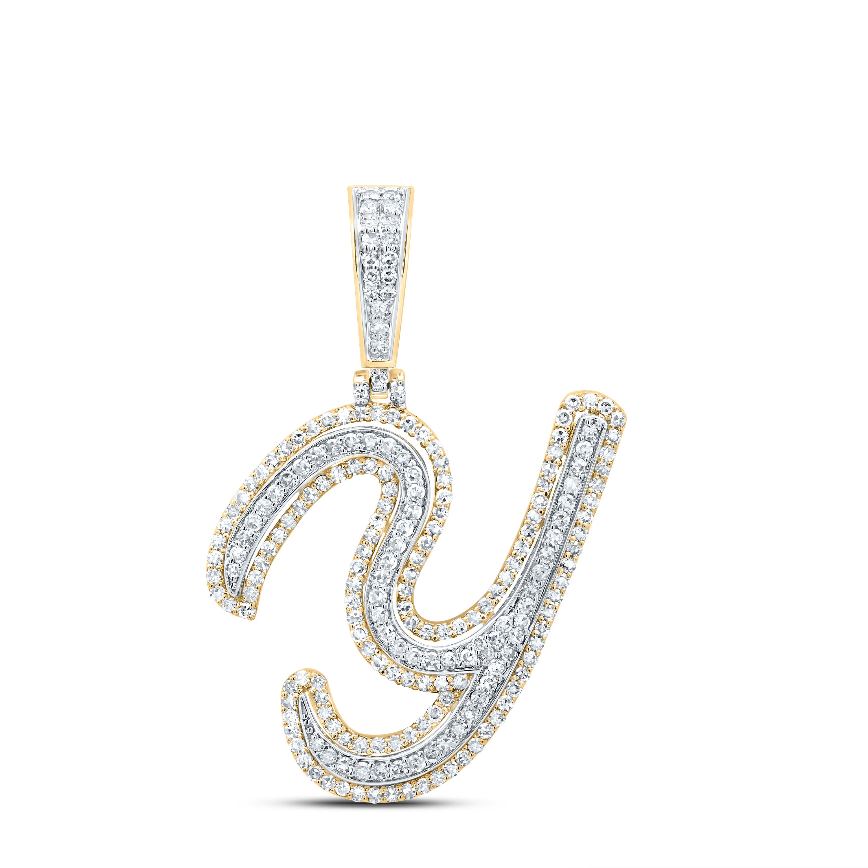 7/8Ctw-Dia Nk Fashion Initial "Y" Pendant (3.369 grams)