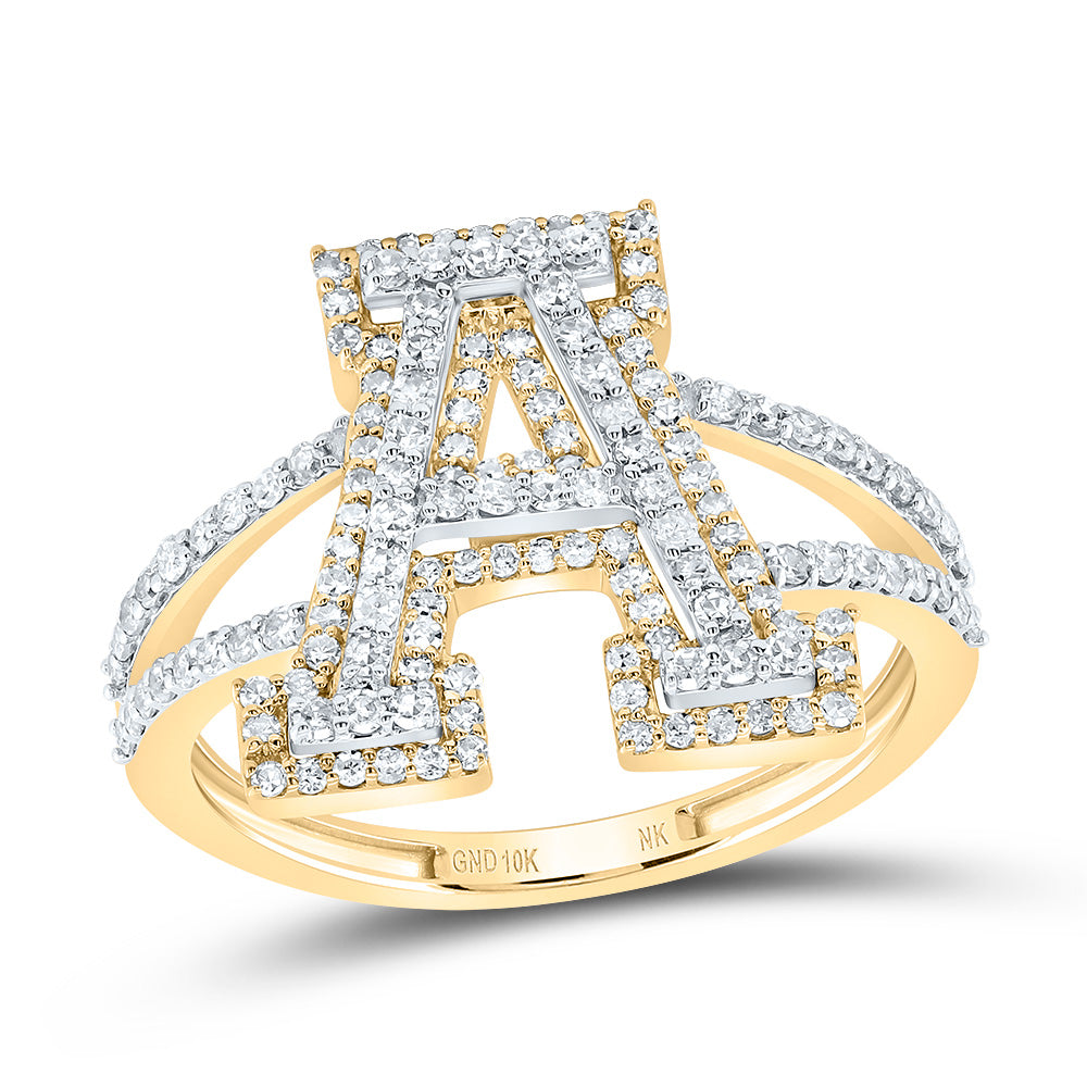 1/2Ctw-Dia Nk Fashion Initial "A" Ladies Ring (2.83 grams)