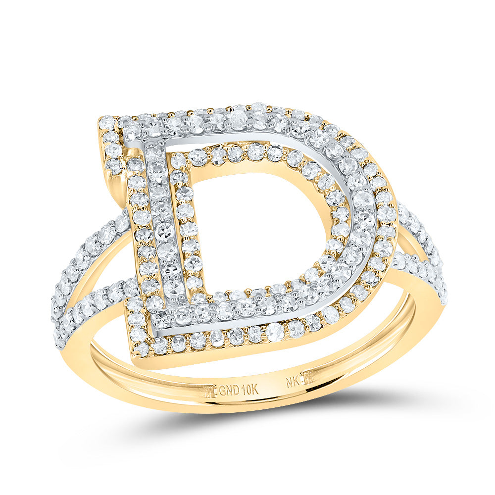 5/8Ctw-Dia Nk Fashion Initial "D" Ladies Ring (2.72 grams)