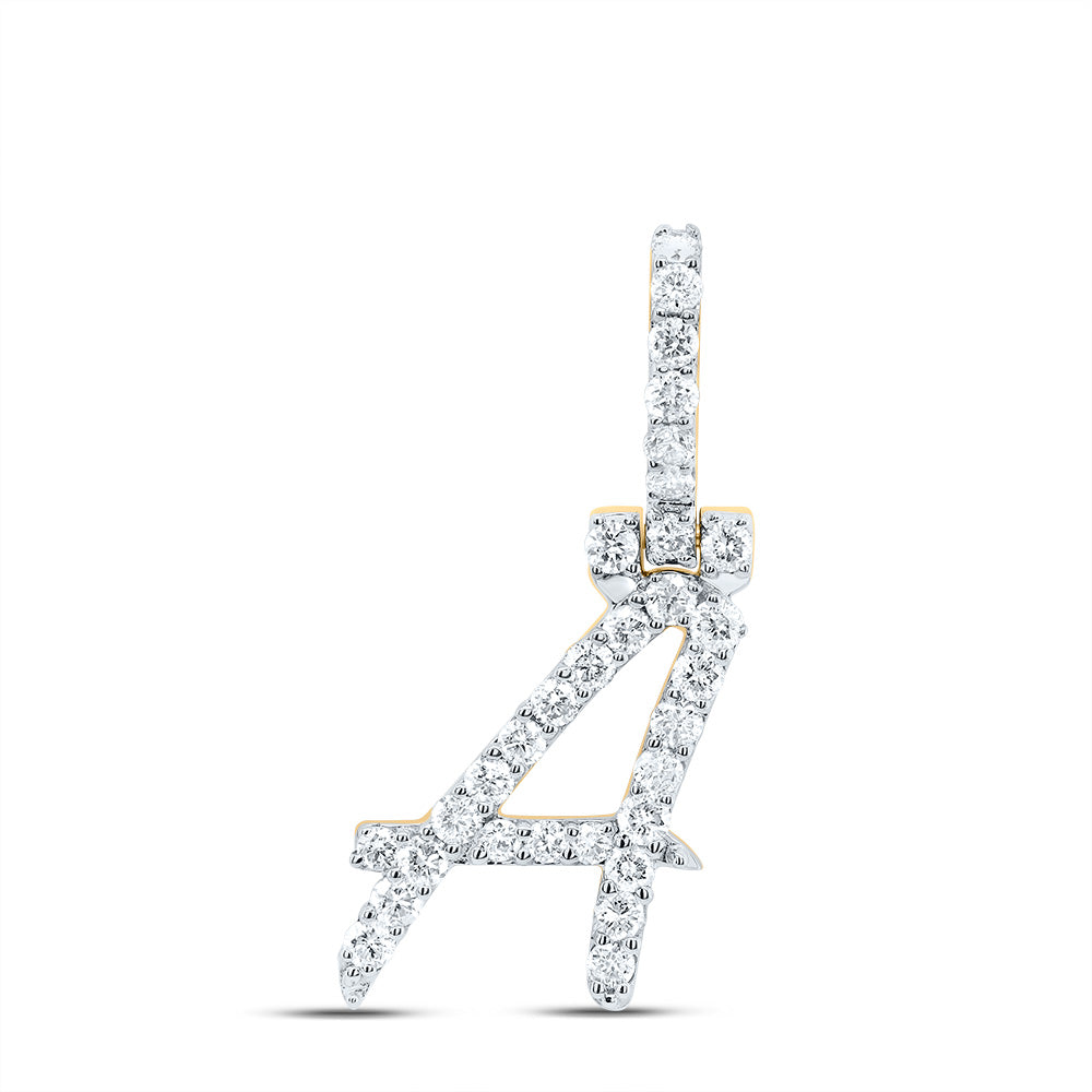 1/2Ctw-Dia Nk Fashion Initial "A" Pendant (1.353 grams)