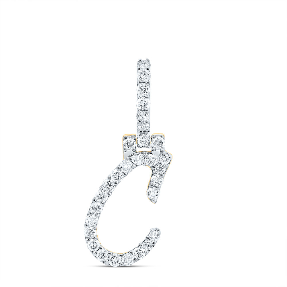 1/2Ctw-Dia Nk Fashion Initial "C" Pendant (1.173 grams)
