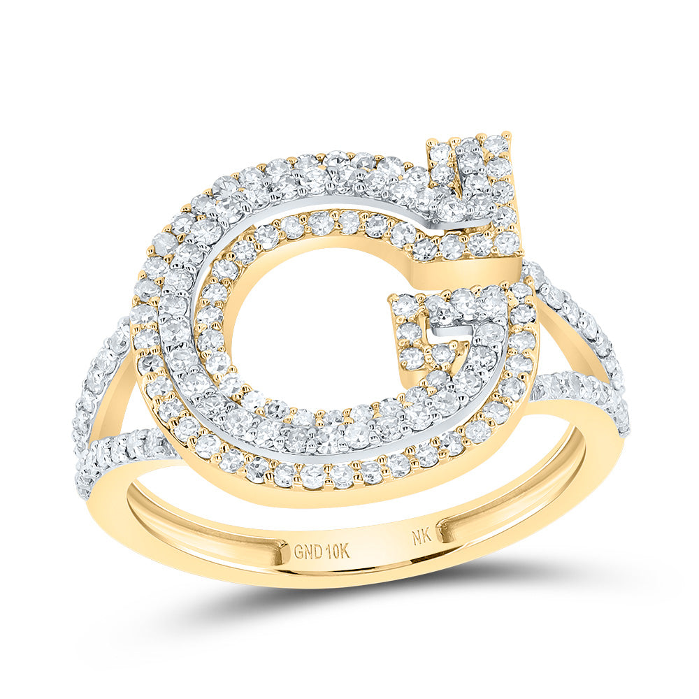 5/8Ctw-Dia Nk Fashion Initial "G" Ladies Ring (2.84 grams)