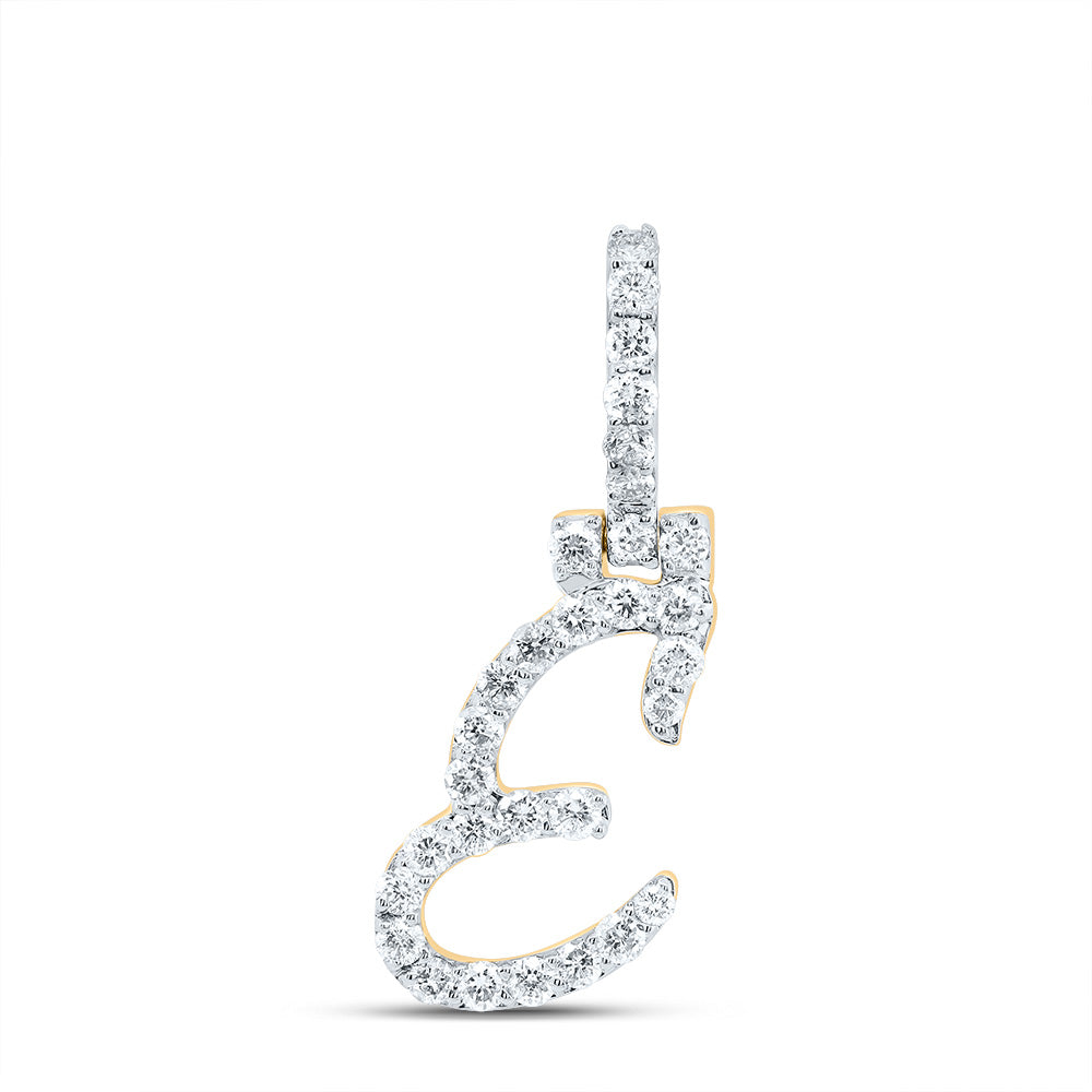 1/2Ctw-Dia Nk Fashion Initial "E" Pendant (1.288 grams)