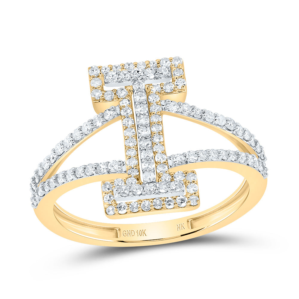 1/2Ctw-Dia Nk Fashion Initial "I" Ladies Ring (2.12 grams)