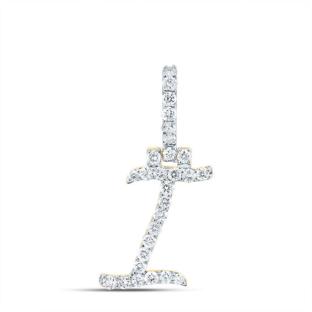 1/2Ctw-Dia Nk Fashion Initial "I" Pendant (1.199 grams)