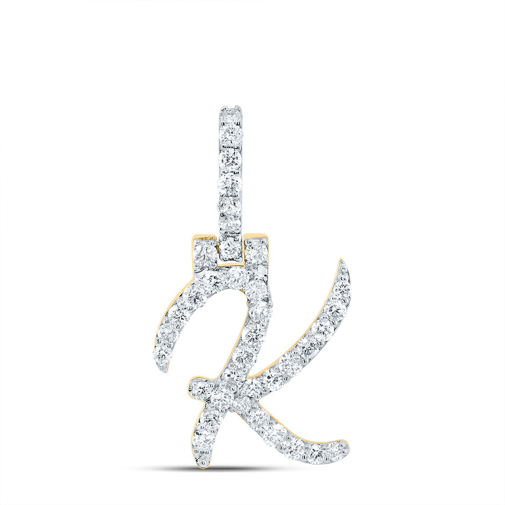 5/8Ctw-Dia Nk Fashion Initial "K" Pendant (1.475 grams)