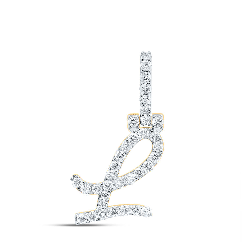 5/8Ctw-Dia Nk Fashion Initial "L" Pendant (1.45 grams)