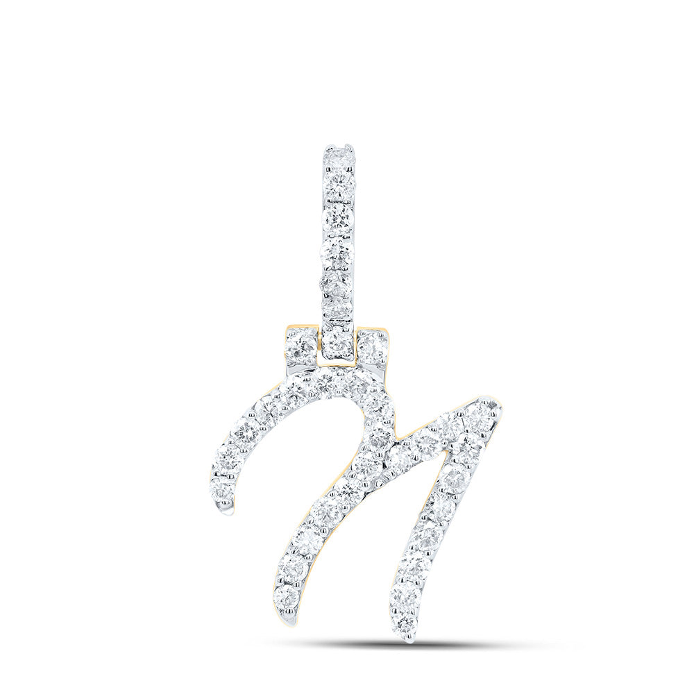 1/2Ctw-Dia Nk Fashion Initial "N" Pendant (1.278 grams)