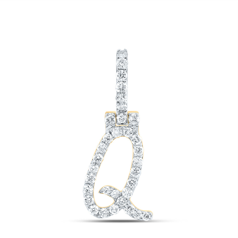 5/8Ctw-Dia Nk Fashion Initial "Q" Pendant (1.295 grams)