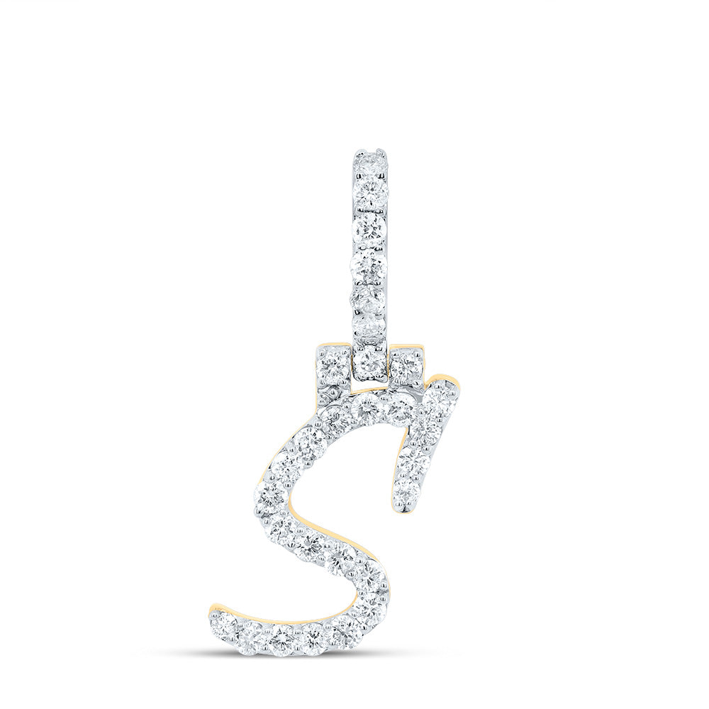1/2Ctw-Dia Nk Fashion Initial "S" Pendant (1.125 grams)