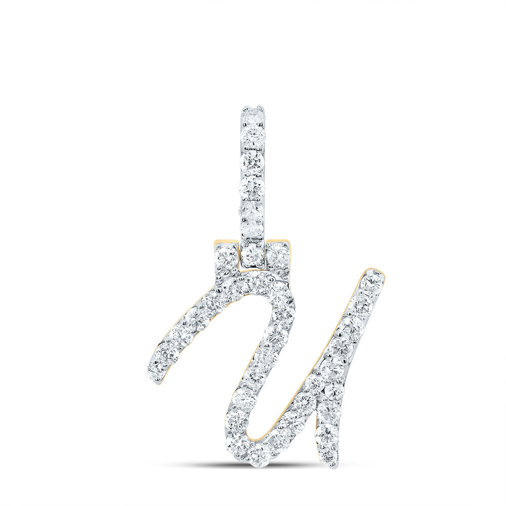 5/8Ctw-Dia Nk Fashion Initial "U" Pendant (1.479 grams)