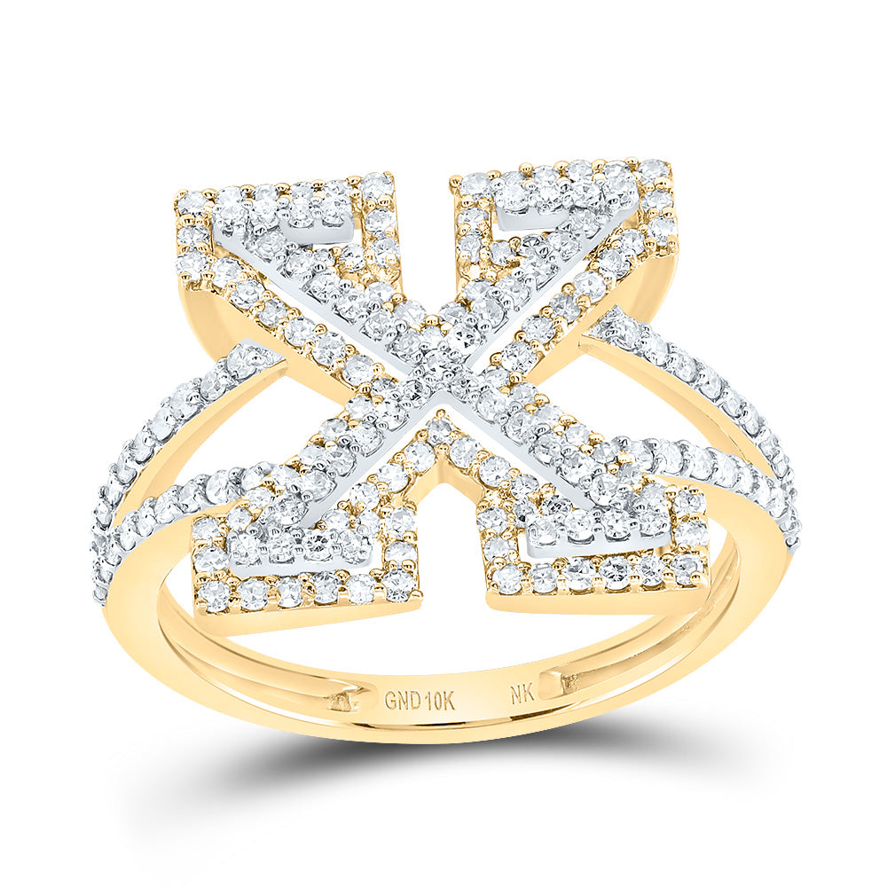 5/8Ctw-Dia Nk Fashion Initial "X" Ladies Ring (3.31 grams)