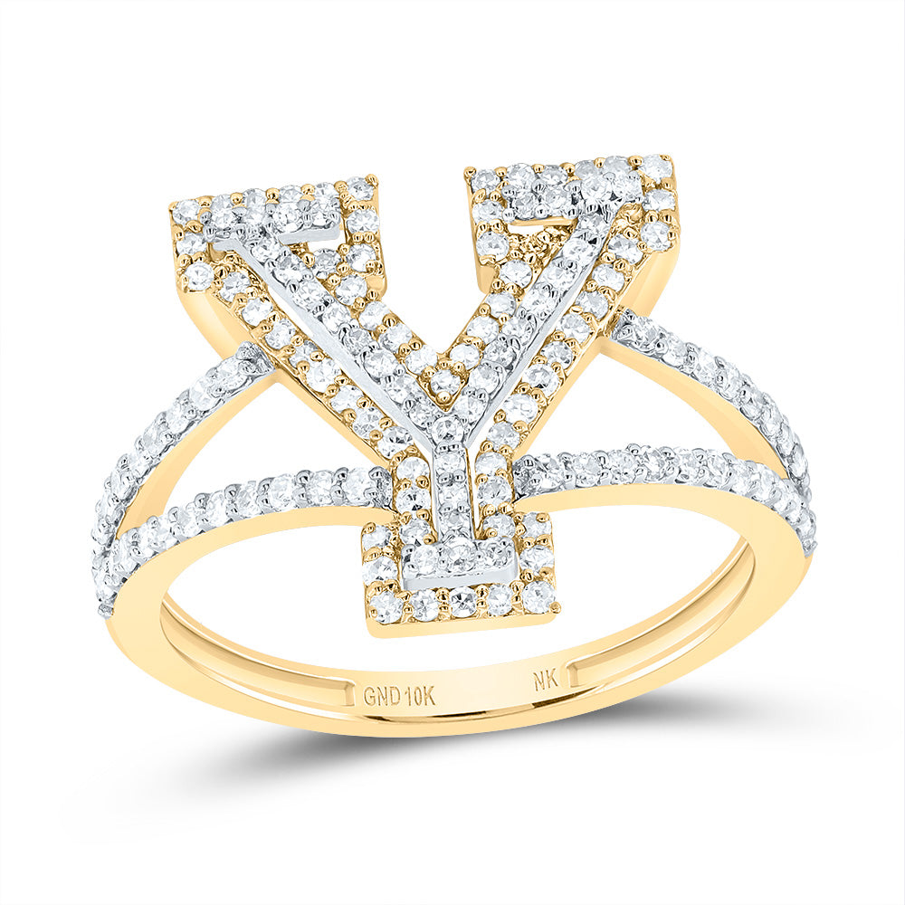 1/2Ctw-Dia Nk Fashion Initial "Y" Ladies Ring (2.41 grams)