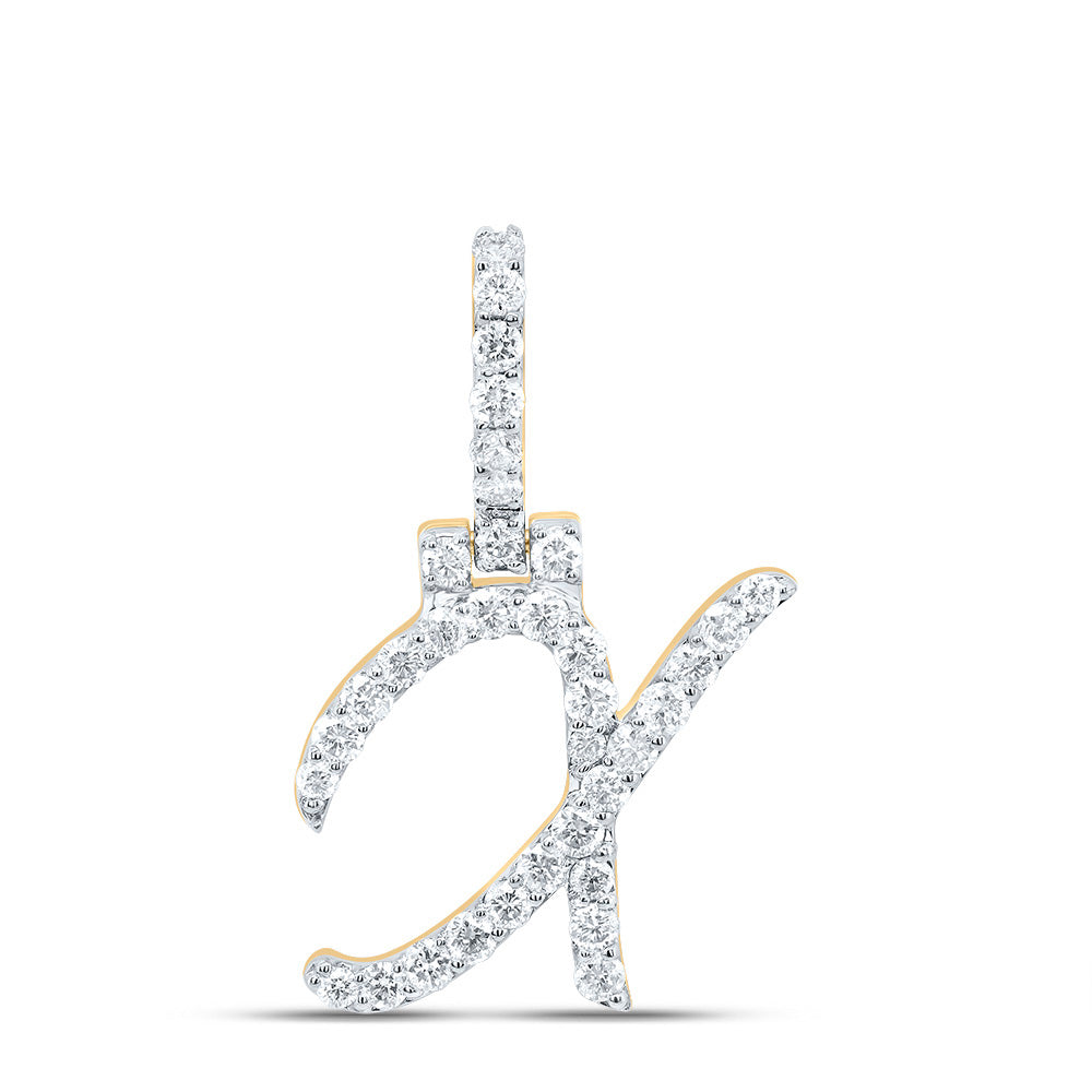 5/8Ctw-Dia Nk Fashion Initial "X" Pendant (1.382 grams)