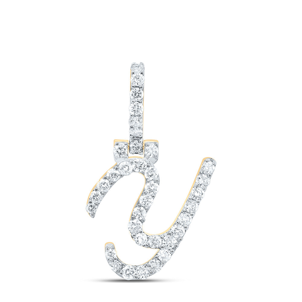 1/2Ctw-Dia Nk Fashion Initial "Y" Pendant (1.141 grams)