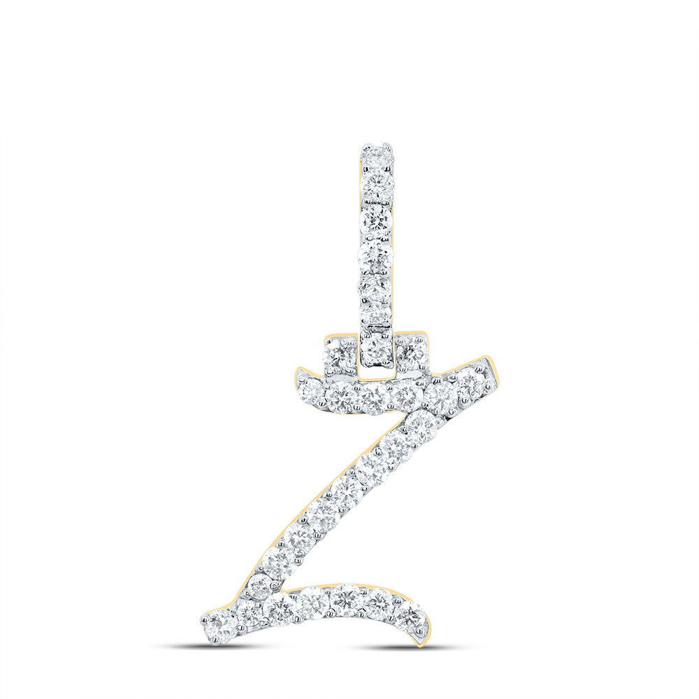 1/2Ctw-Dia Nk Fashion Initial "Z" Pendant (1.191 grams)