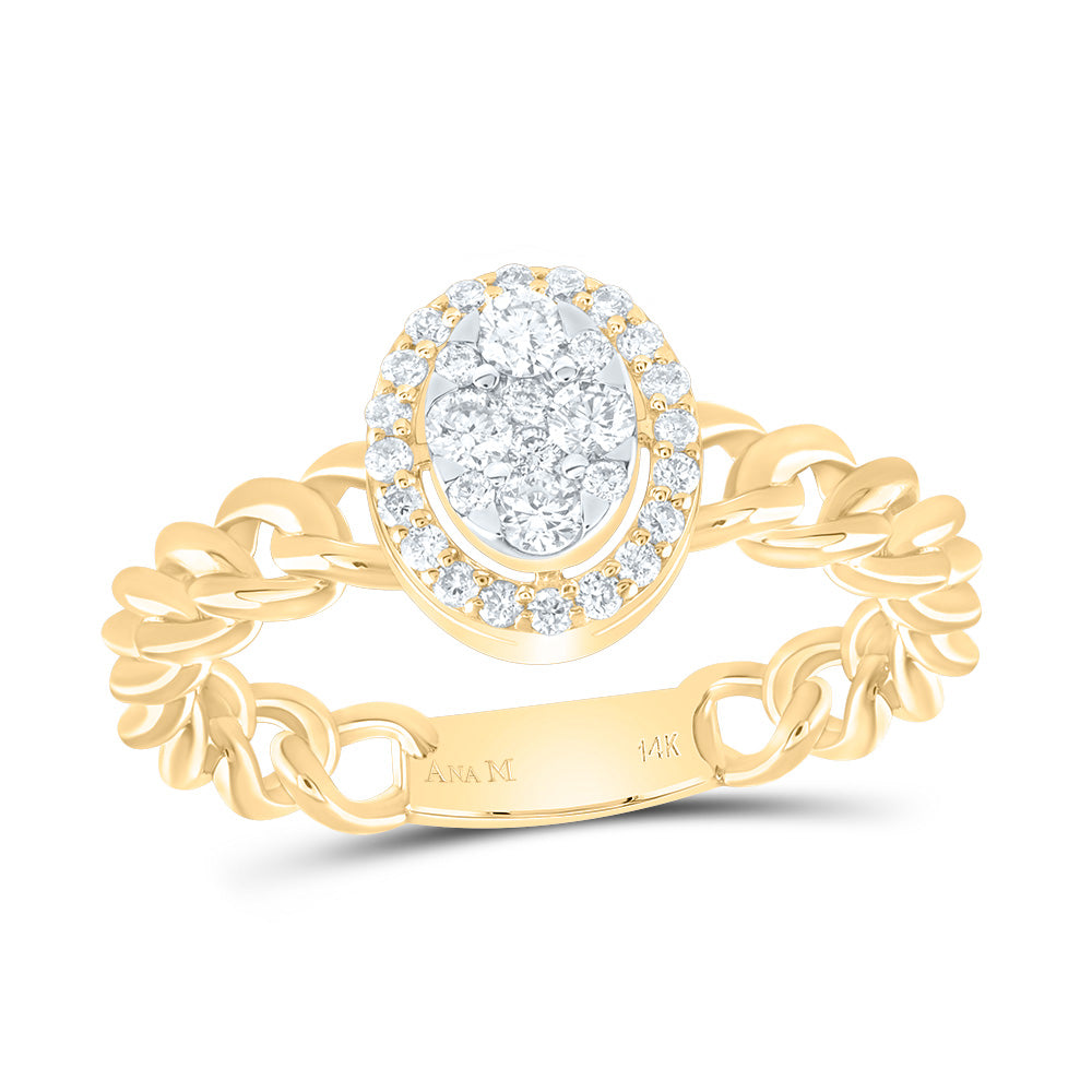 1/3Ctw-Nat Dia Ana M Oval Fashion Ring (3.26 grams)