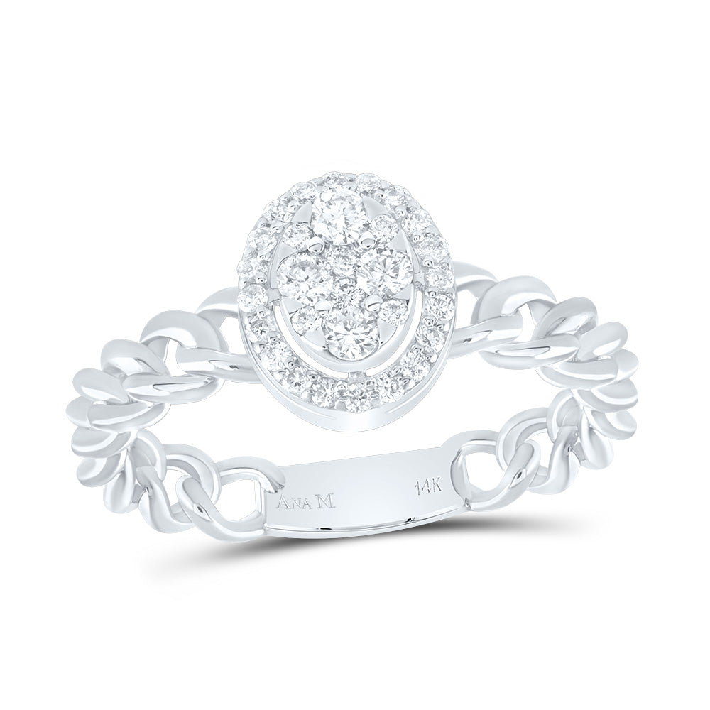 1/3Ctw-Dia Ana M Oval Fashion Ring (3.22 grams)