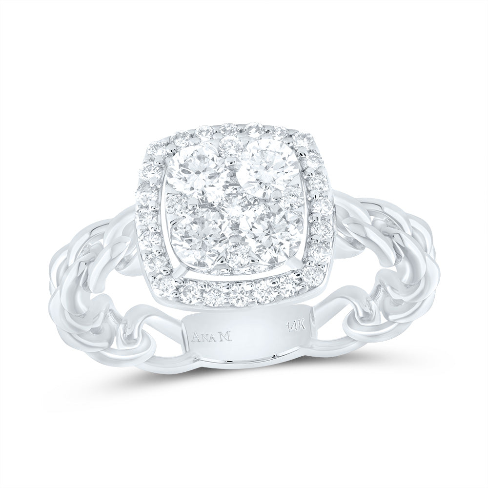5/8Ctw-Dia Ana M Cushion Fashion Ring (3.14 grams)