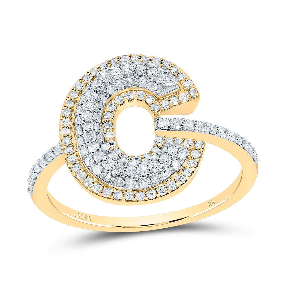 1/2Ctw-Dia Nk Fashion Initial "C" Ladies Ring (2.04 grams)