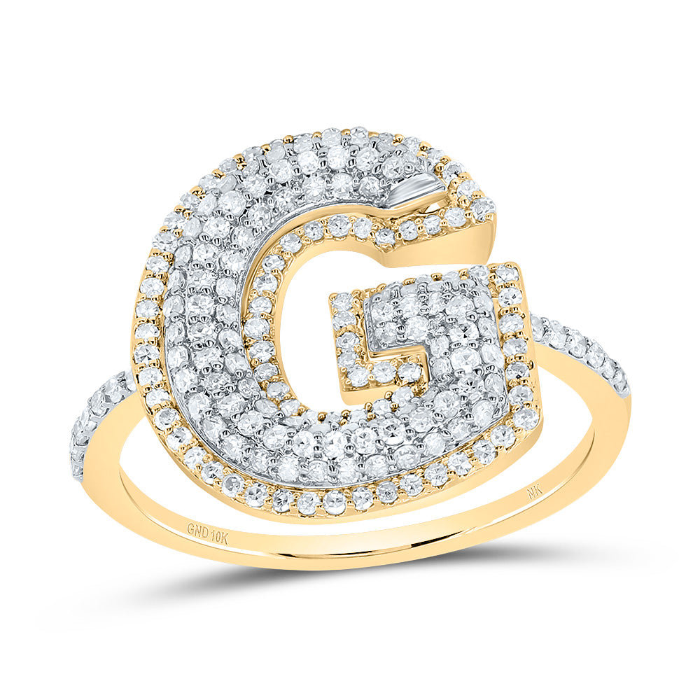 5/8Ctw-Dia Nk Fashion Initial "G" Ladies Ring (2.4 grams)