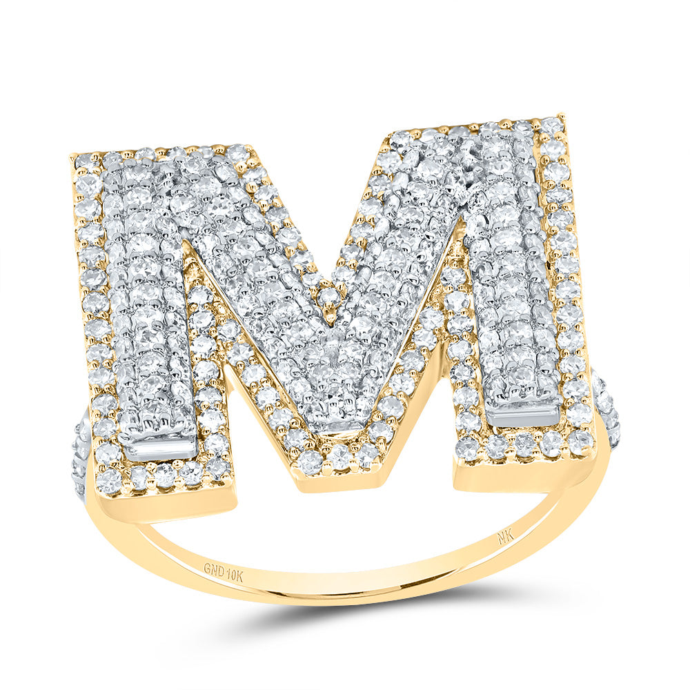 7/8Ctw-Dia Nk Fashion Initial "M" Ladies Ring (4.54 grams)