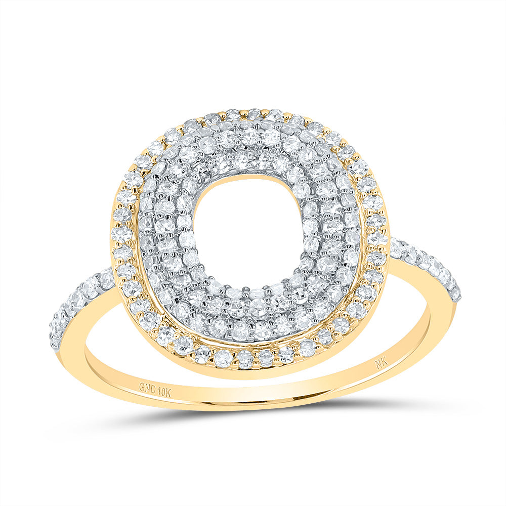 1/2Ctw-Dia Nk Fashion Initial "O" Ladies Ring (2.31 grams)