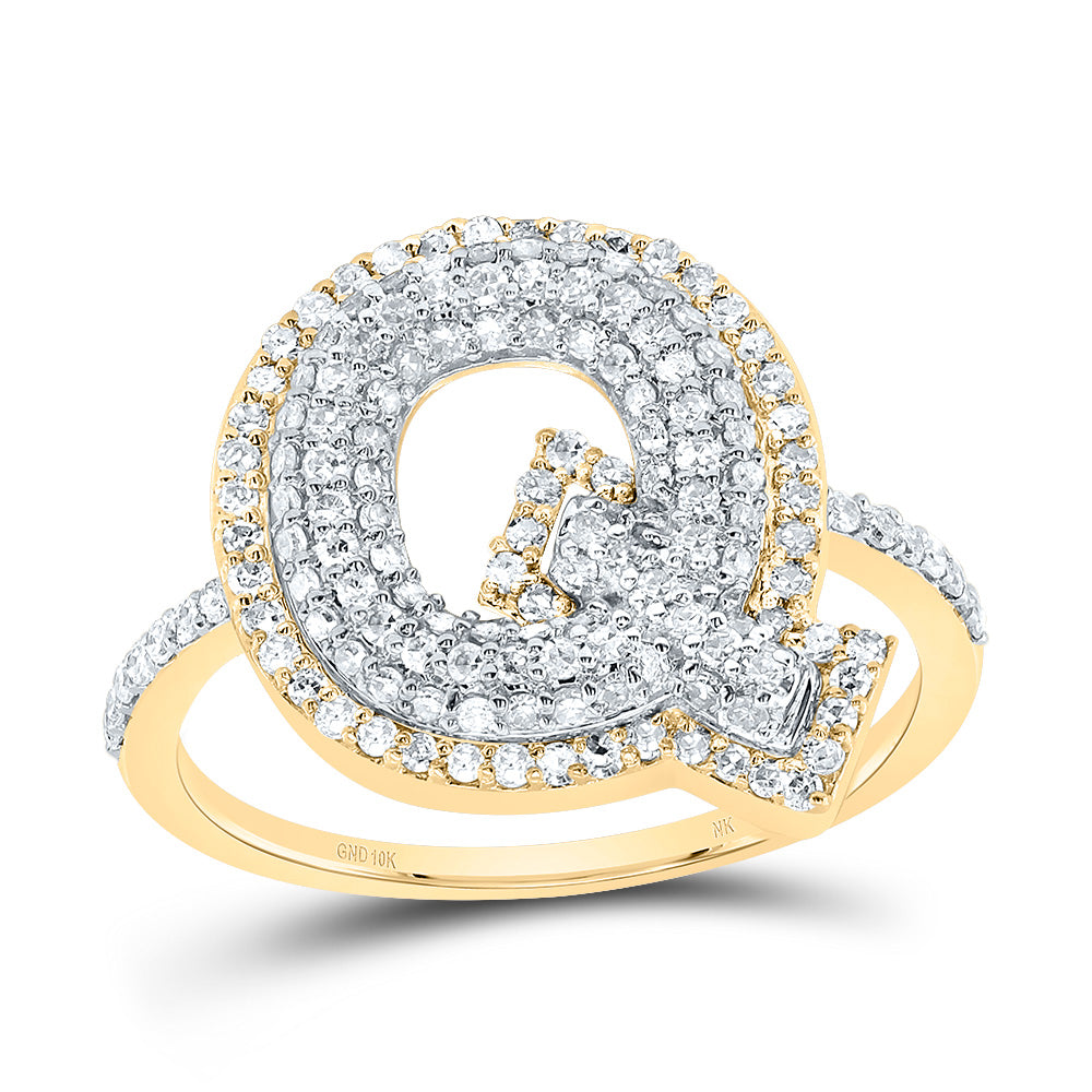 5/8Ctw-Dia Nk Fashion Initial "Q" Ladies Ring (2.58 grams)