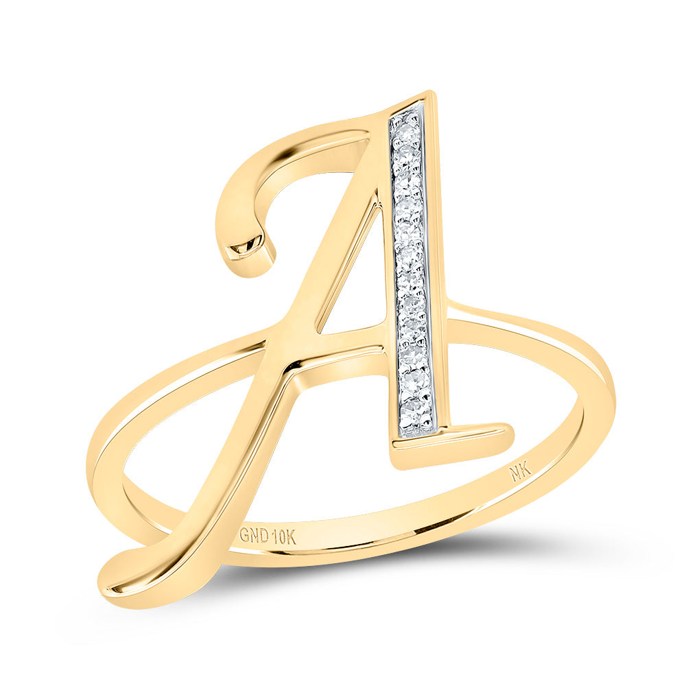 1/20Ctw-Dia Nk Gift Initial "A" Ladies Ring (2.38 grams)